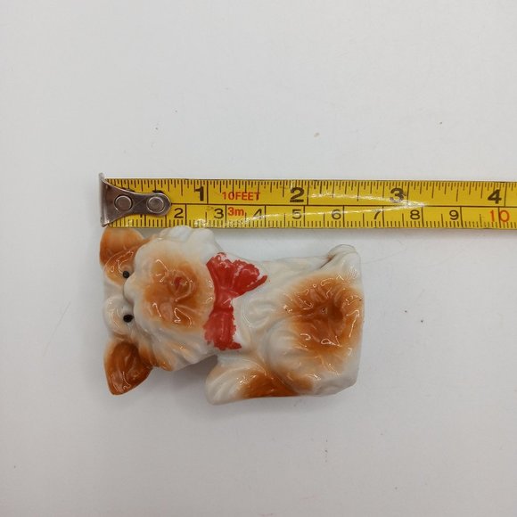 Vintage Terrier Dog Figurine Made in Japan Bowtie Bow Tie Figure - Picture 8 of 10